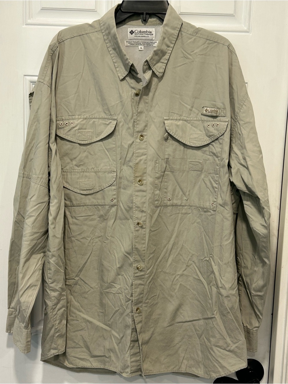 Columbia PFG Bonehead Long Sleeve Shirt - Men's XL - Beige Vented Fishing